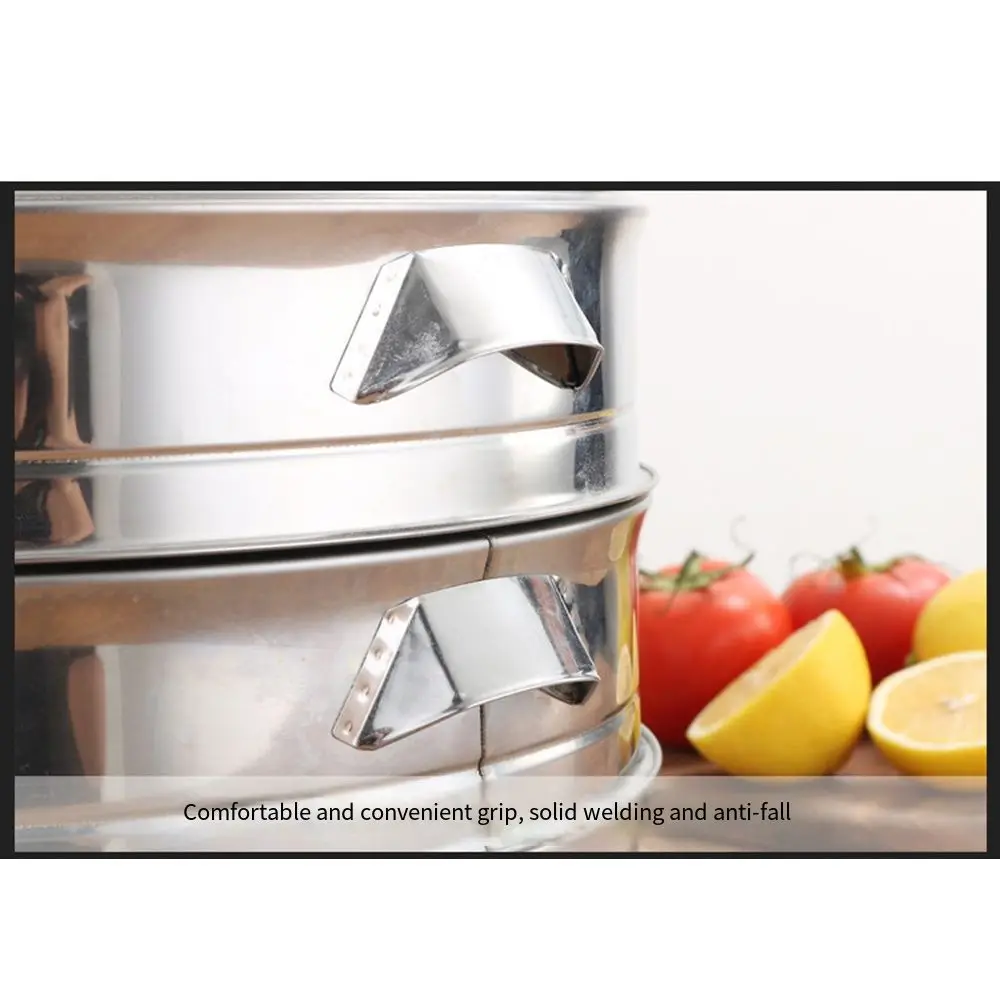 

Stackable Food Steam Rack Thicken Steamed Stuffed Bun Stainless Steel Steamer with Double Ear Durable Rice Cooker Steamer Pot