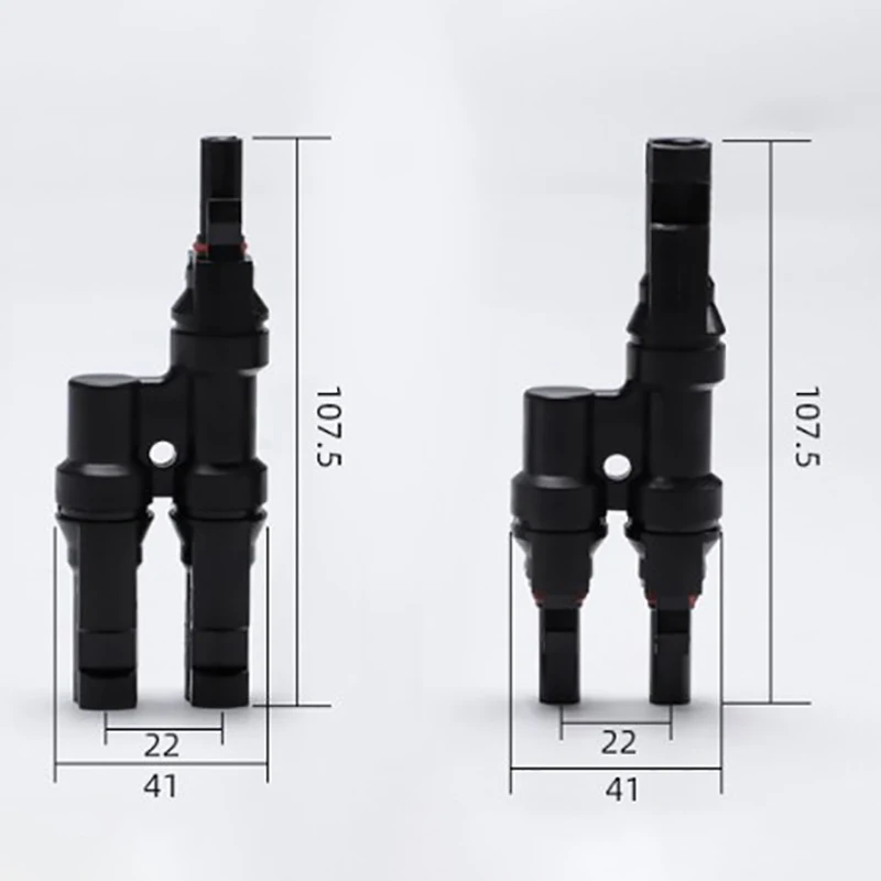 1Pair 2To1 Solar PV Panel Connector T Type T3 Parallel Connection Plug Waterproof Connector Branch Parallel DIY MC4 Solar System