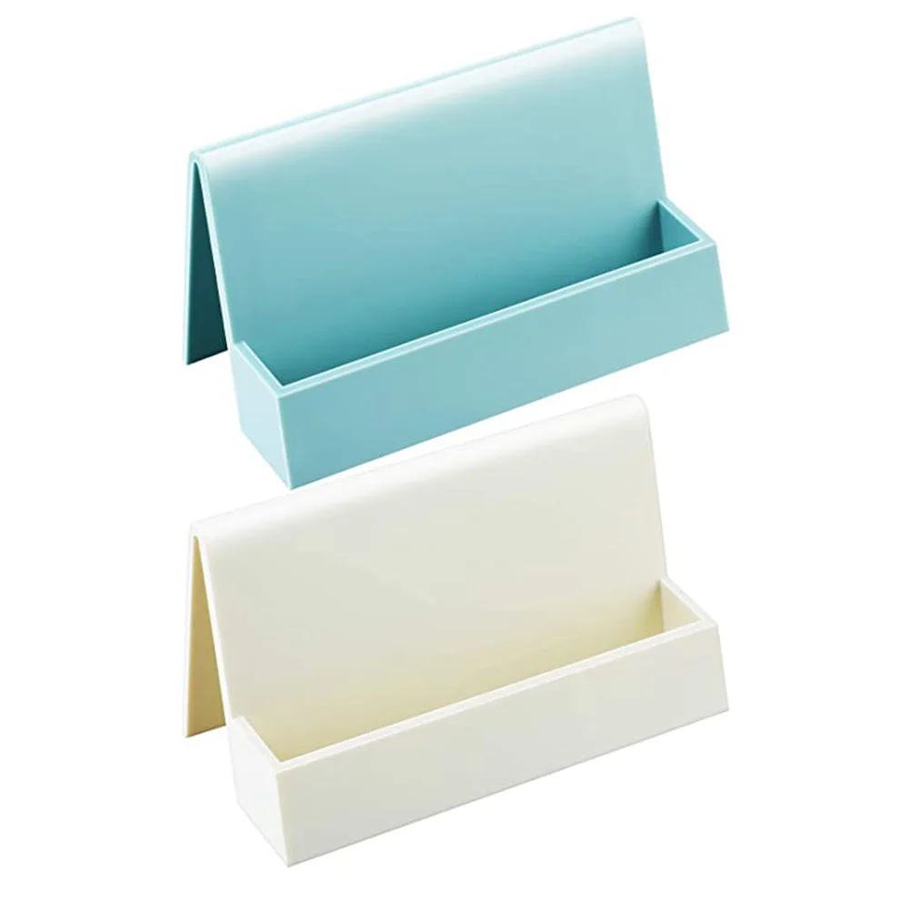 2 قطعة حاملي بطاقات العمل رف بطاقات بلاستيكي بسيط منظم سطح المكتب لإعداد المكتب الاحترافي حامل بطاقات العمل #3