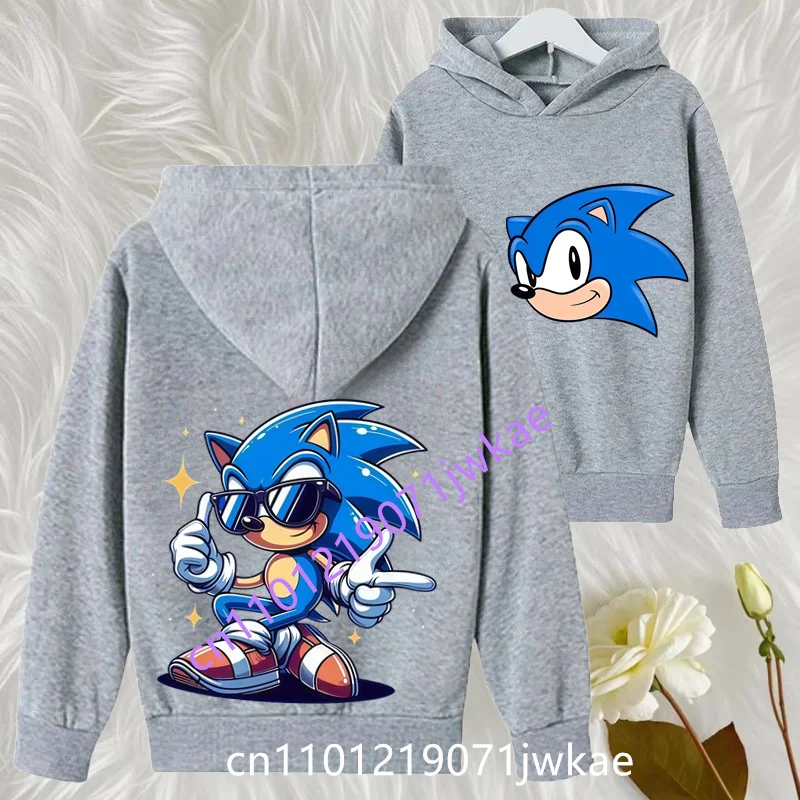 

Boys Girls 3-12Year Sweatshirt Cute Autumn Hoodies Sonic Pullover Coat Hots Sale Kid Printed Children's Clothing Kids Hoodie