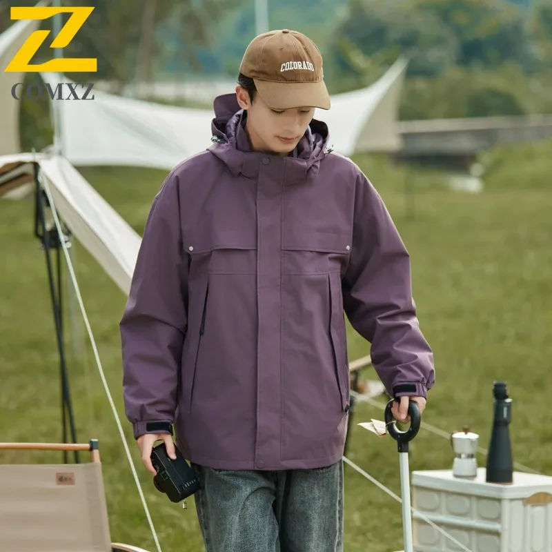 سترة COMXZ للرجال لراكبي الدراجات النارية 2025 مقاومة للرياح وغطاء محرك السيارة فضفاض قابل للفصل والتخييم والعمل Chaqueta والصيد ملابس خارجية مقاومة للتآكل #1