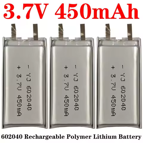 602040 Polymer Li Po Battery 3.7V 450mAh Lithium Battery DVR GPS Driving Recorder Bluetooth Headset Mp3/mp4 Rechargeable Battery