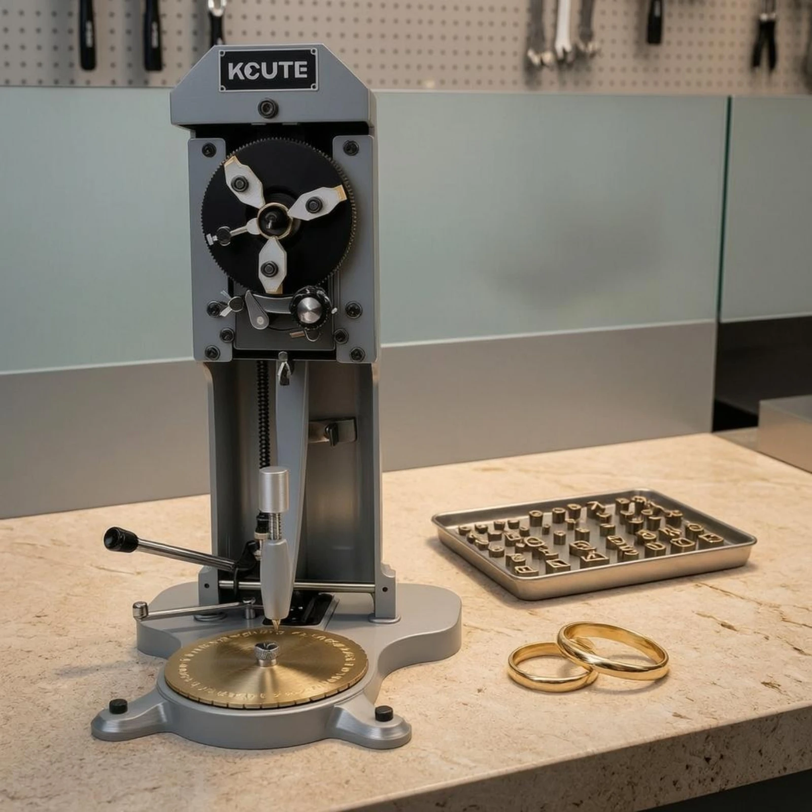 Band Inner-Diameter Engraver Lever Operated Inside Band Engraving Tool Jewelry Equipment Turntable Base Metal Body