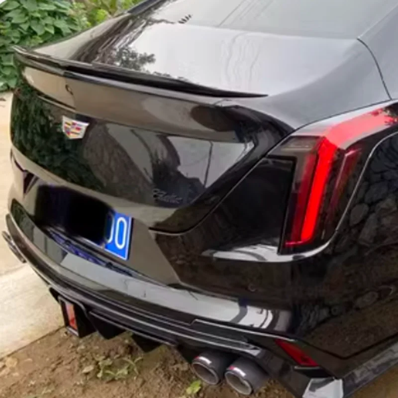 For Cadillac CT4 Spoiler 2019 to 2023 ABS material Car trunk lid Spoiler Top Wing Automotive external accessories