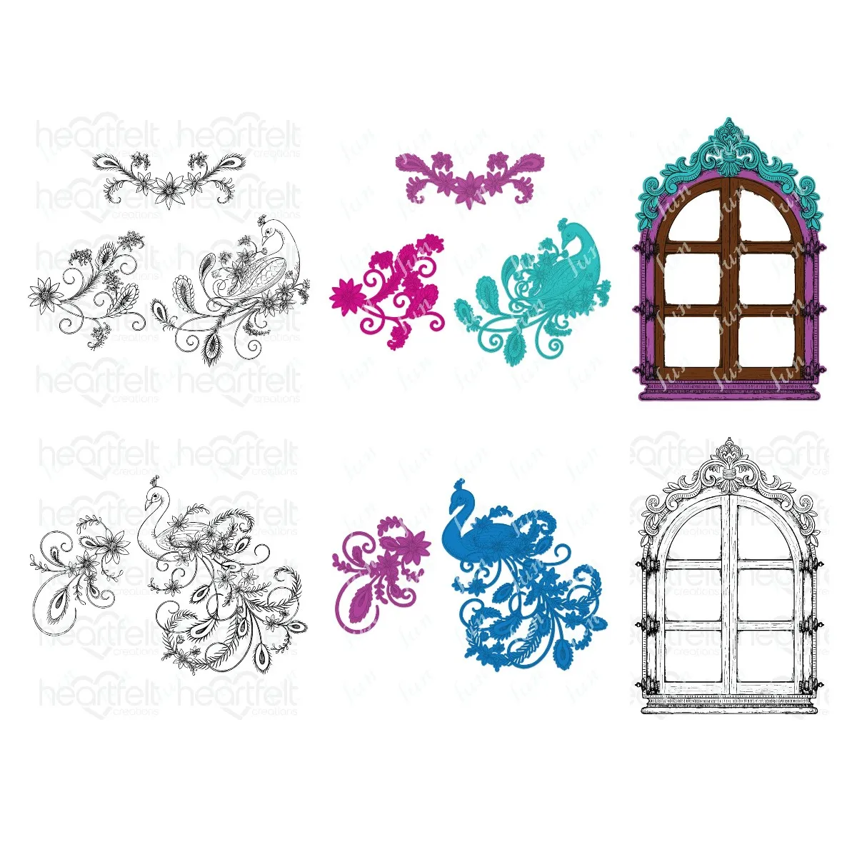 Peacock House Silicone Stamps and Metal Cutting Dies Sets for Diy Scrapbooking Craft Supplies Greeting Card Decoration Template