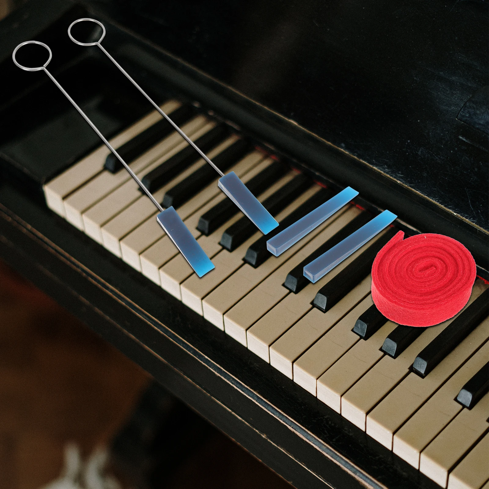 

Piano Tuning Tool Kit 1 Set Red Rubber Mute Sticks Durable Silent Keyboard Repair Supplies Practice Accessories Piano