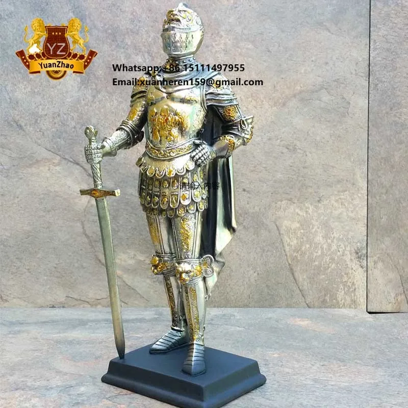 Elegant Metal Decoration Hand Made Medieval Knight Statue