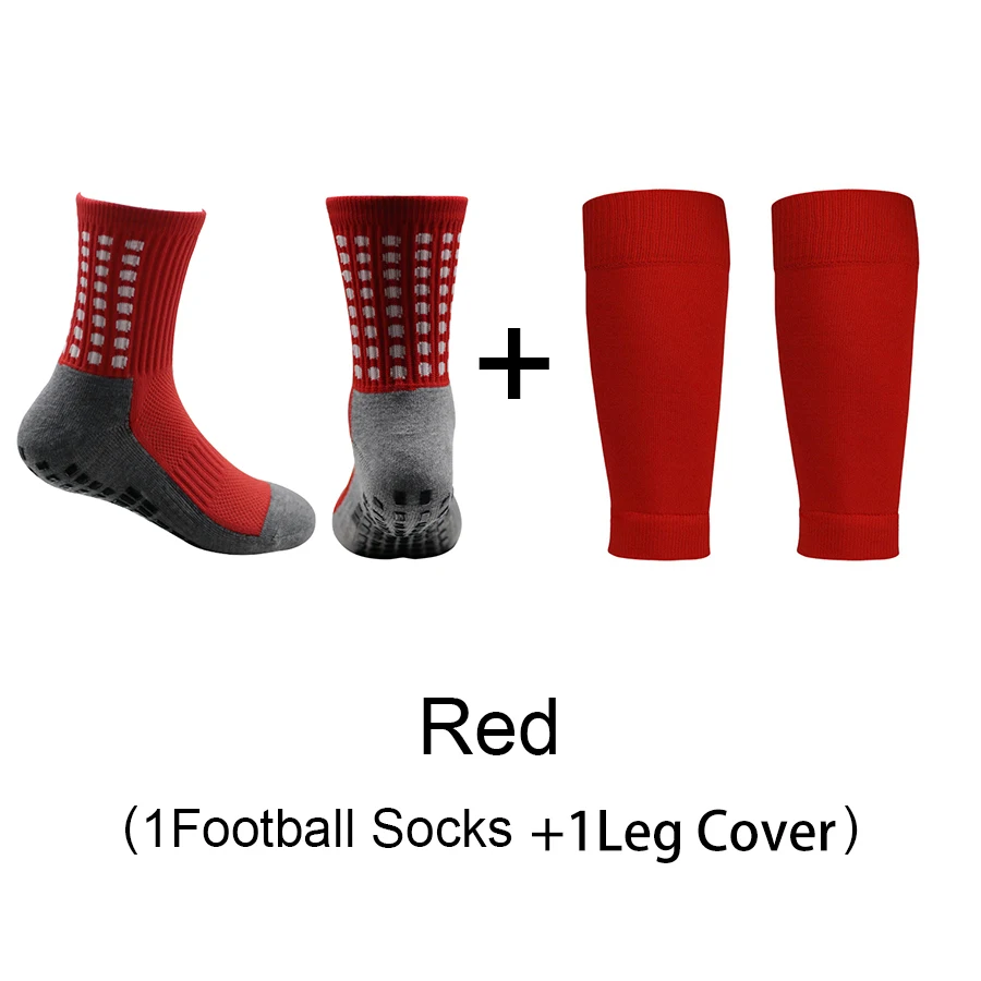 2 Piece Set High Quality Soccer Sports Grip Socks Leg Cover Kids Non-slip Basketball Football Socks Yoga Outdoor