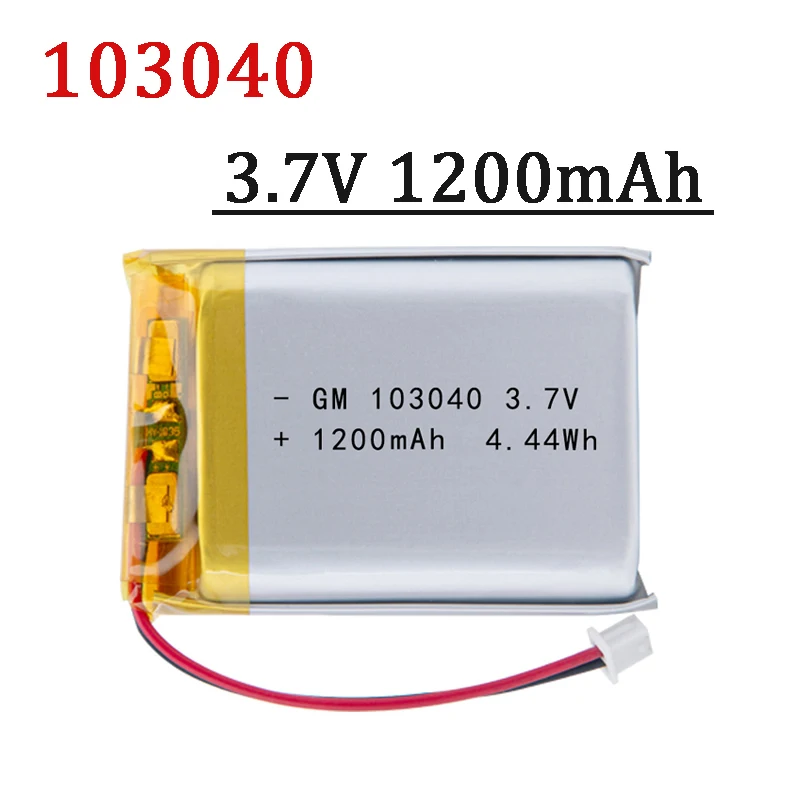 High Capacity 103040 3.7v 1200mAh Li-ion Lipo Cells Lithium Li-Po Polymer Rechargeable Battery For Bluetooth GPS MP3 Recorder