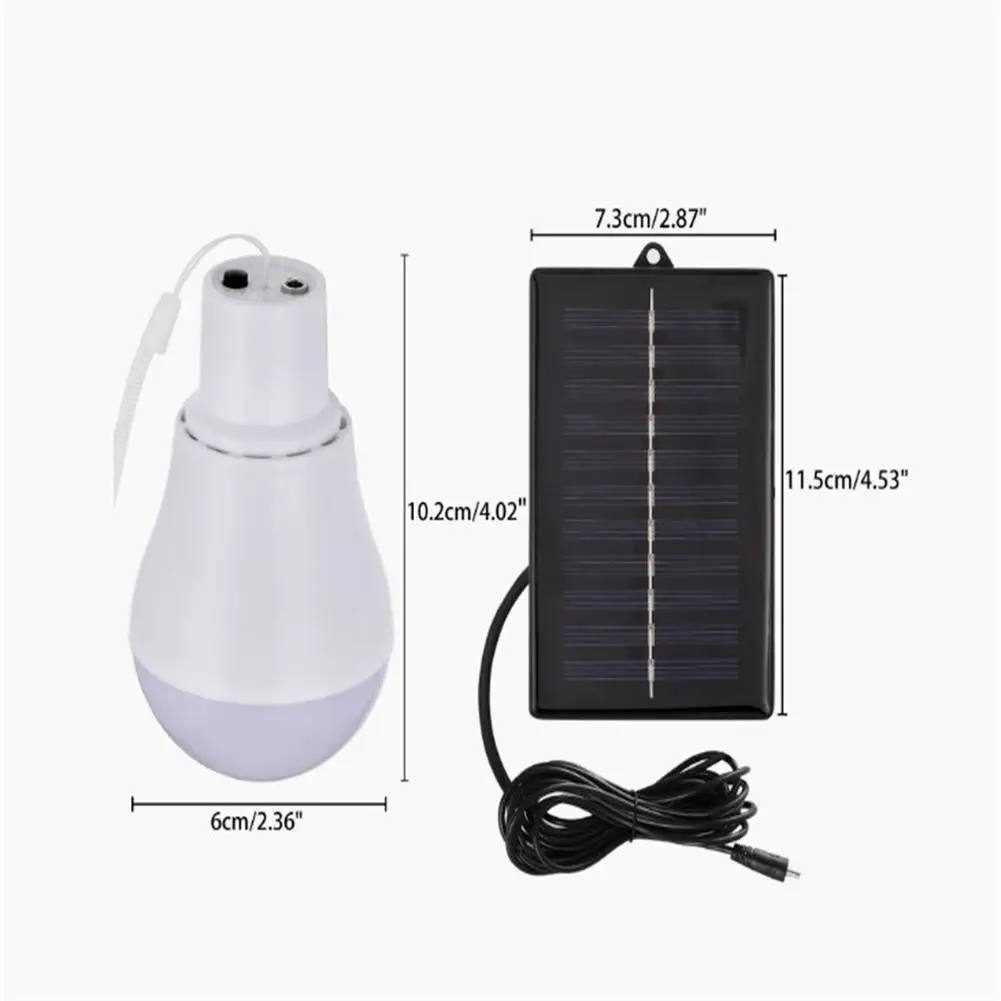 Outdoor LED Solar Lamp Bulb Waterproof Portable Solar Garden Hanging Light Hiking Fishing Emergency Lights