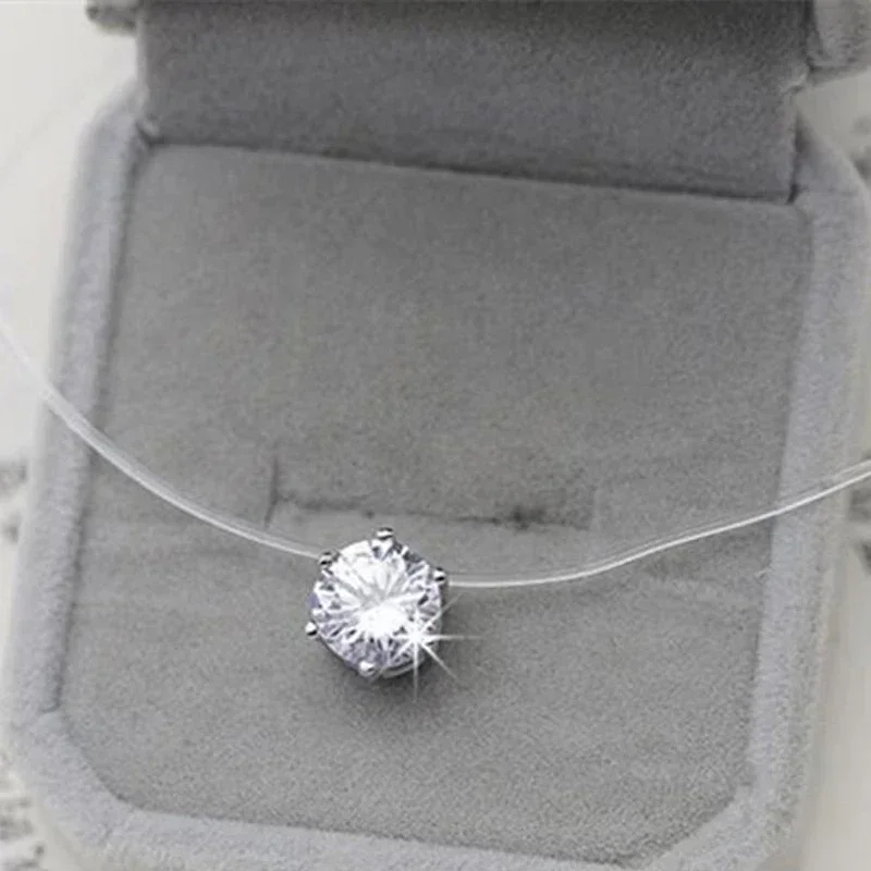 Блестящая кристаллическая прозрачная невидимая леска, колье с имитацией жемчуга, женское винтажное модное элегантное свадебное подарочное ожерелье