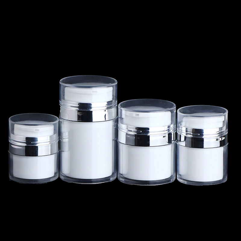 15/30/50/100ml Airless Pump Jar Empty Acrylic Cream Bottle Refillable Cosmetic Easy To Use Container Portable Travel Makeup Tool