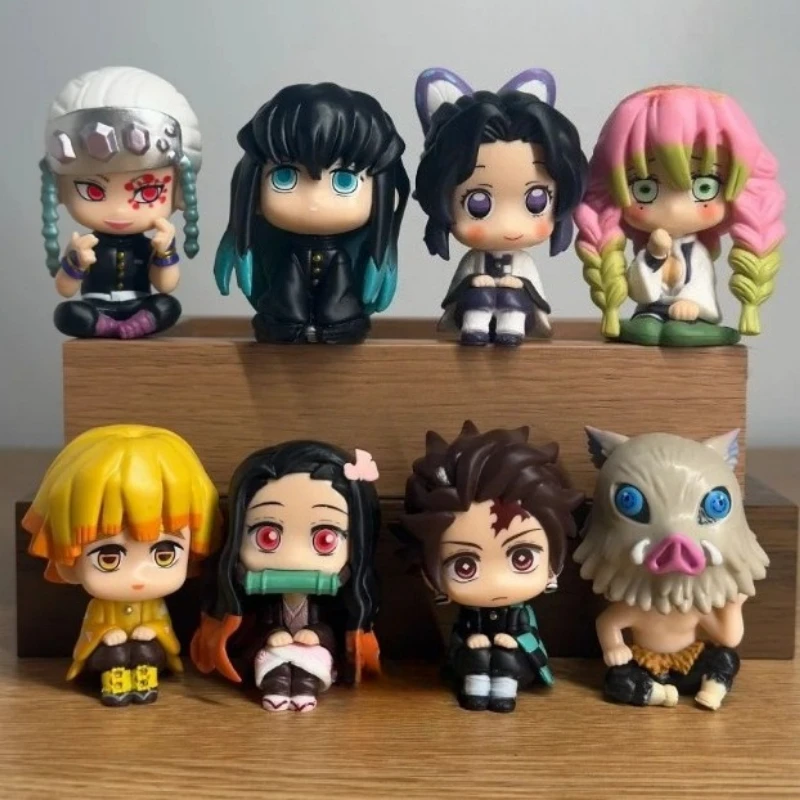 

Набор из 8 мини-фигурок аниме «Истребитель демонов»: Незуко, Танджиро, Зеницу, Иноске, а также милые фигурки с кошачьими ушками (спящие), ПВХ-модели, куклы-игрушки