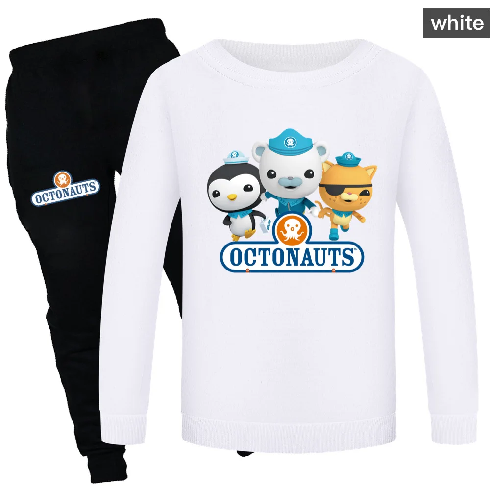 Modne zestawy ubrań dla dzieci OCTONAUTS Casual Anime Cartoon odzież sportowa dla dzieci bluzy dla chłopców Girsl sweter i spodnie stroje