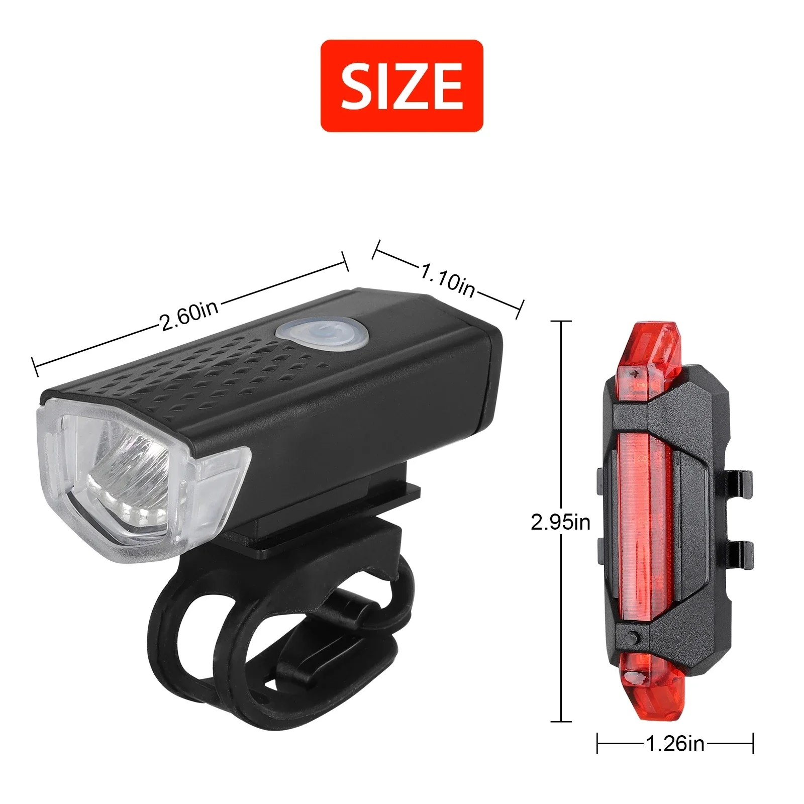 Bike Bicycle Light USB LED Rechargeable Set MTB Road Bike Front Back Headlight Lamp Flashlight Cycling Light Cycling Accessories