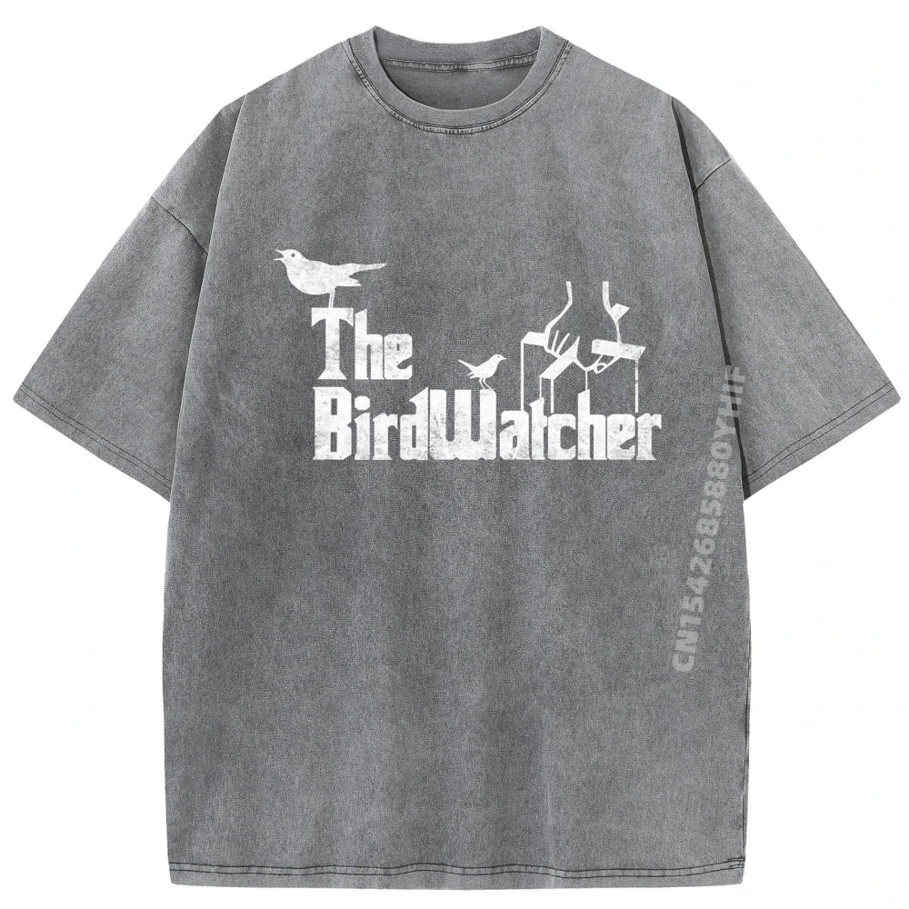 

Bird Watching Tshirt Funny Bird Watcher T-shirts Special Youth Summer Tops & Tees Design Tee Shirts Retro Washed Shirt