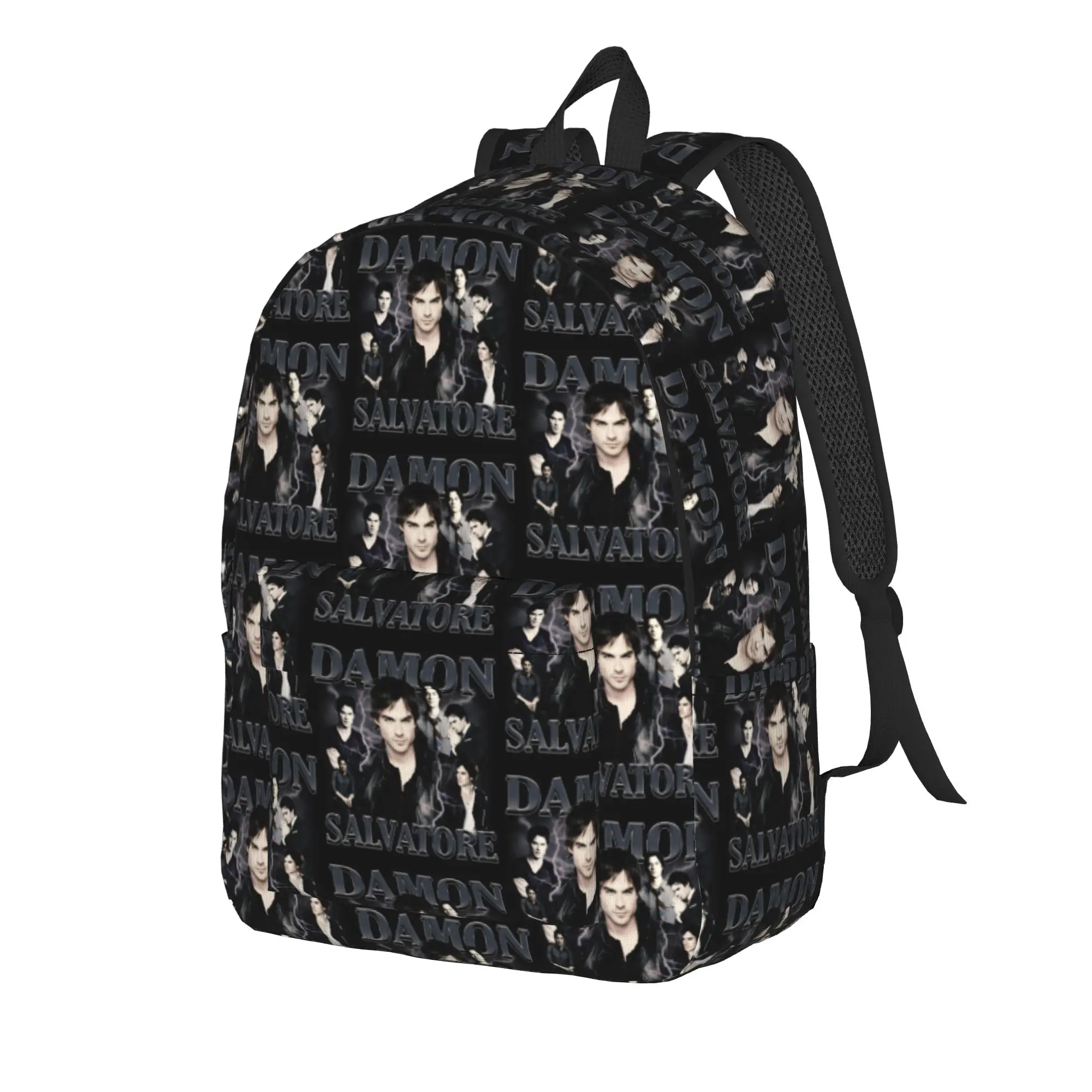 The Vampire Diaries Resuable Movie Backpack Women Damon Salvatore Backpacks Streetwear High School Bags Workout Rucksack