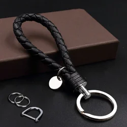 Car Woven Keychain Men's and Women's High-end Leather Car Pendant Keychain Keyring Automobiles Parts Accessories