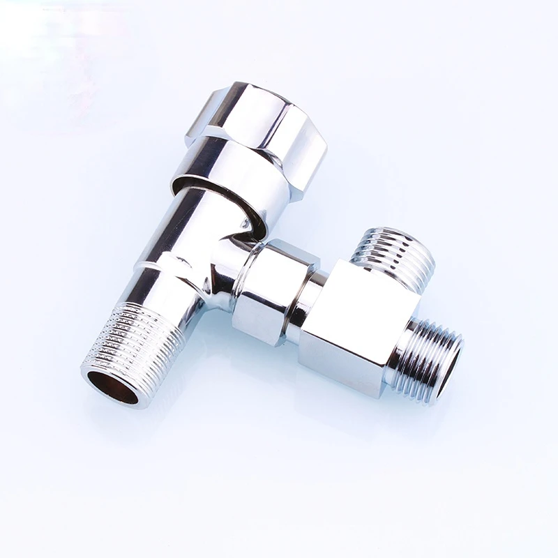 4 points three-way angle valve external joint all copper one in and two out transfer interface water diversion valve