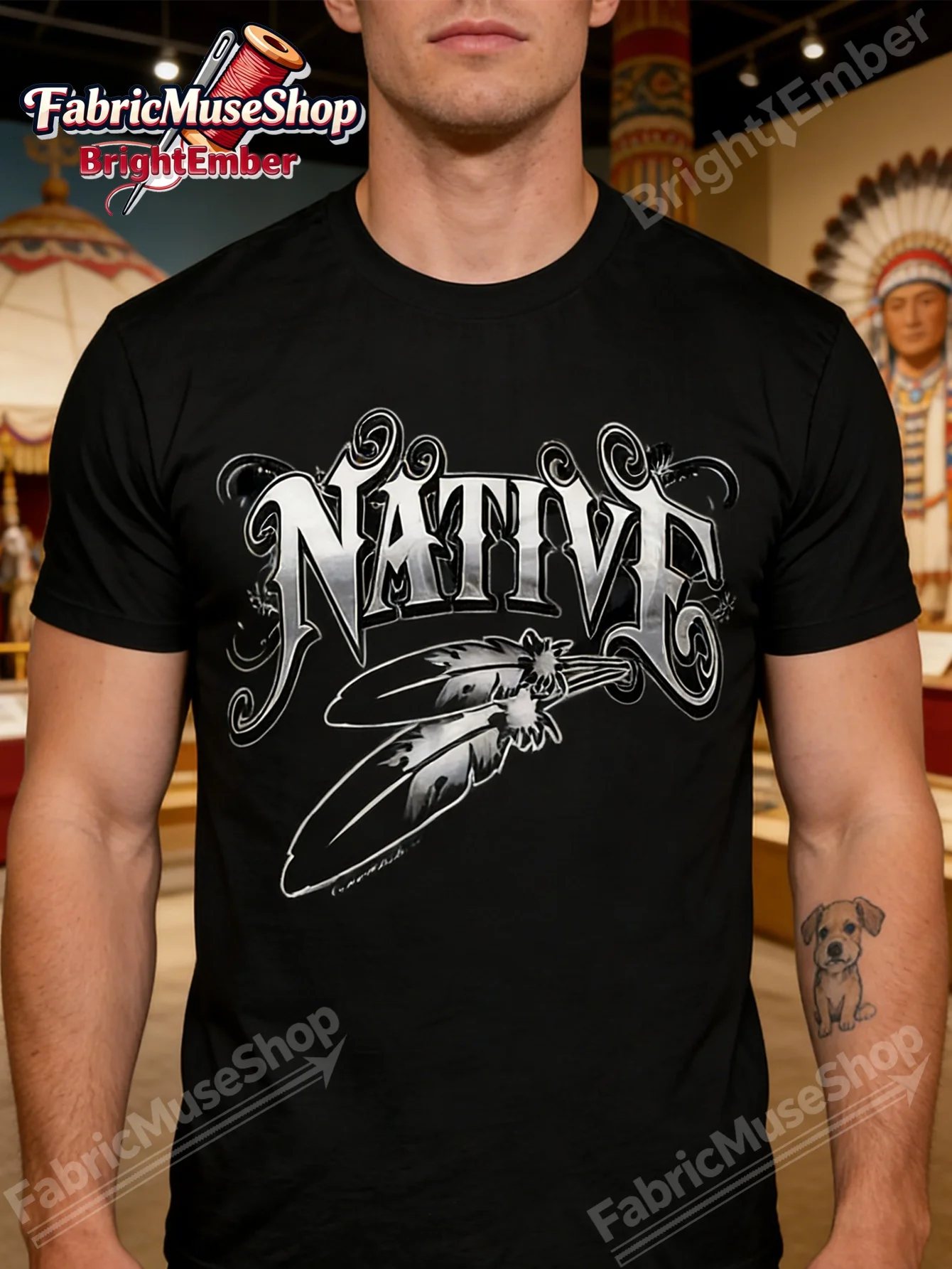 Native Spirit Men's Vintage Native American-Inspired Feather & Tribal Graphic T-Shirt Casual Breathable Tee, Stylish Summer Top,