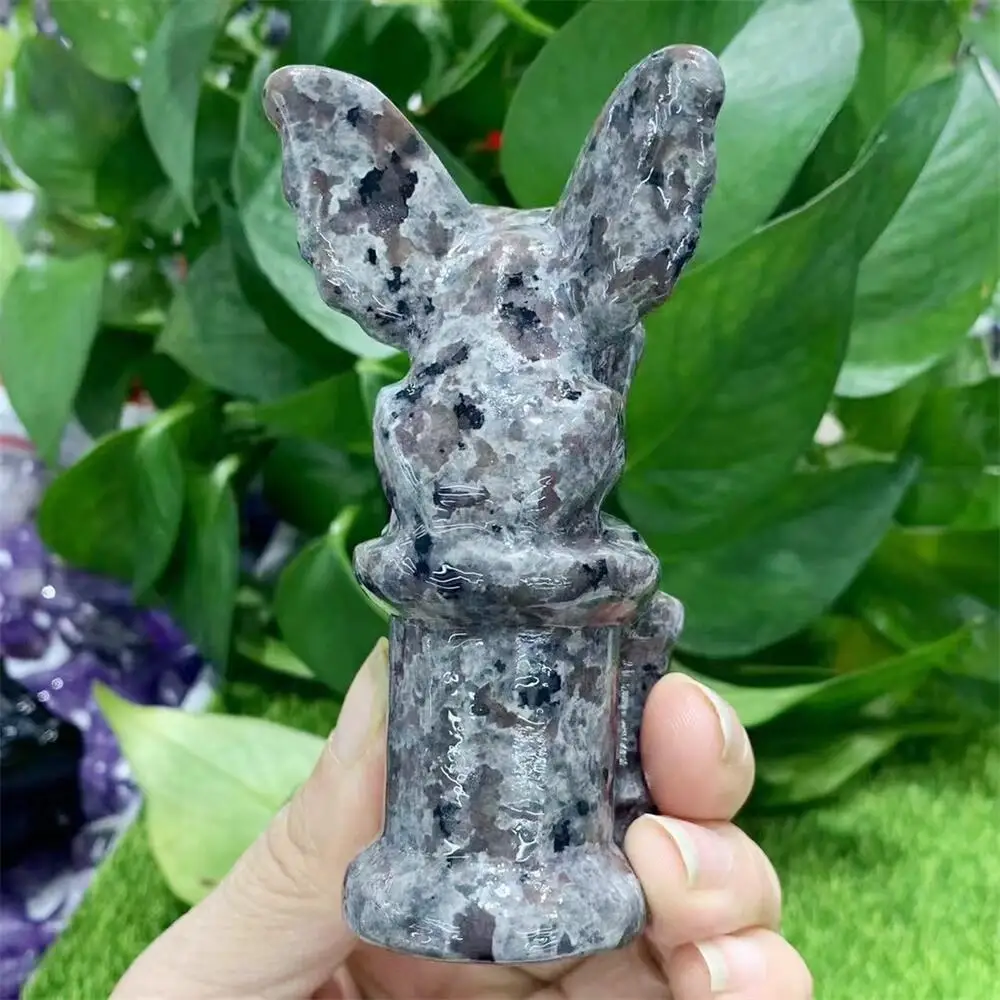 Natural Yooperlite Gargoyle Handmade Carved Crafts Figurine Healing Fengshui Ornament Room Decor 1PCS