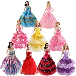 Fashion Ceremonial Dress for Barbie Dolls Wedding Dress Barbie Accessory Bebe Reborn Doll Skirt Princess Clothes Toys for Girls