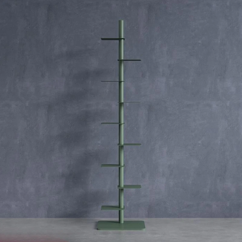 Creative Rotating Spiral Bookshelf Iron Craft Display Stand for Living Room Narrow Book Organizer Space-Saving Storage Solution image 5