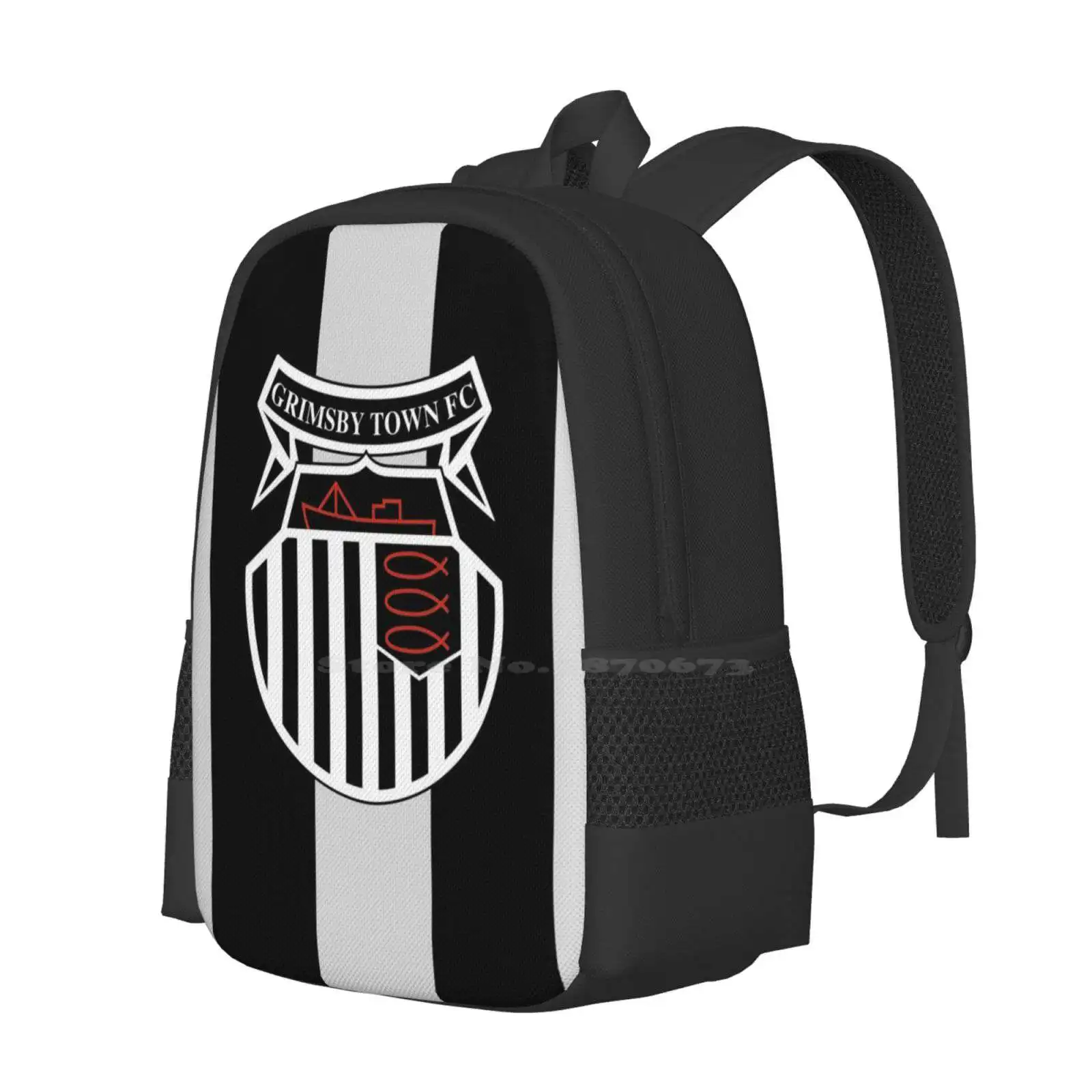 Grimsby Town Fc Pattern Design Bag Student'S Backpack Grimsby Town Afc Football Club English England Orange Red Two League Efl