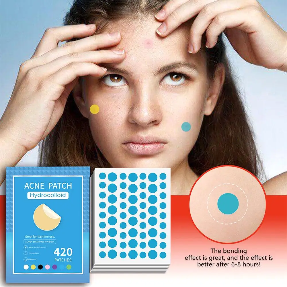 Acne Patch Color Round Acne Patch Lightening Acne Spots Skin Cover Blemishes Print Patch Skin Repair Acne Acne Care Y7R0