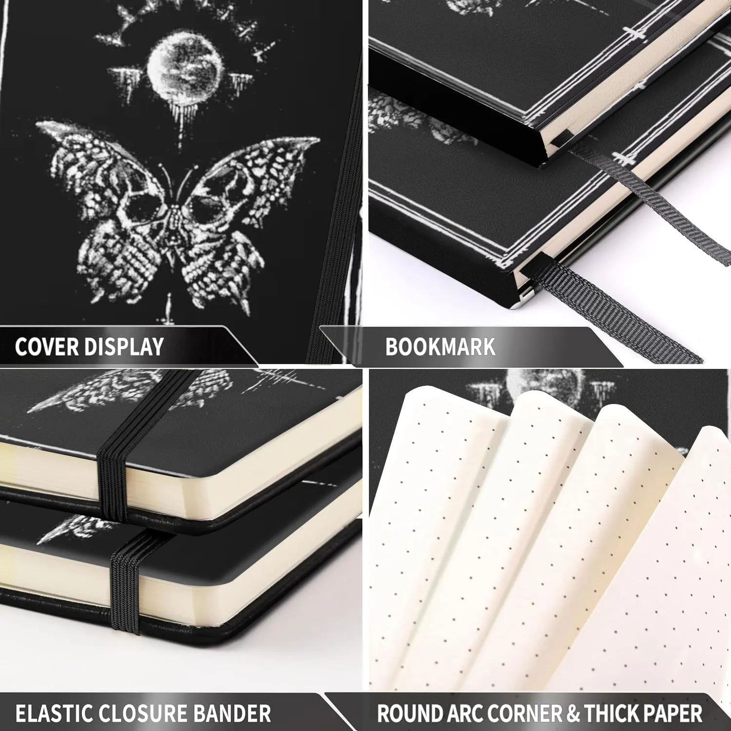 1pc Journal,Lined Hardcover ,Premium Thick Paper With Inner Pocket For Writing Note Taking Office School-Gothic Notebook