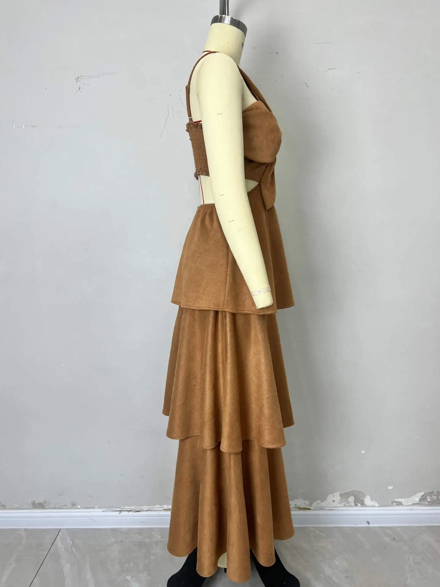 

Women's Casual Dresses French Style Retro Fashion Suspender Hollow Out High Waist Slimming Long Dress for Women