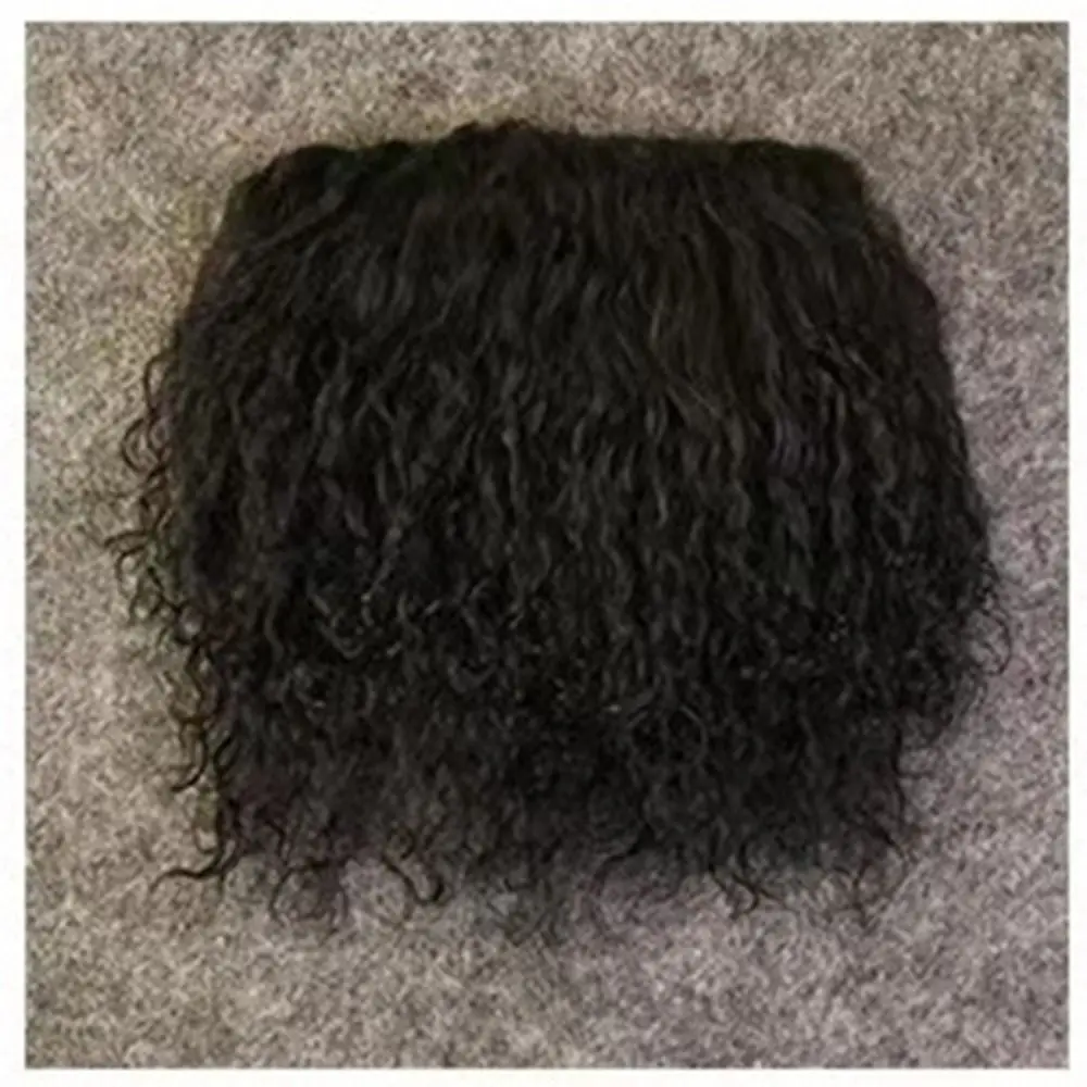 Cute Mongolia Fur Sheepskin Wool Extensions Curly Texture Hair Row Lamb Fur Pelt Durable Doll Hair BJD Dolls