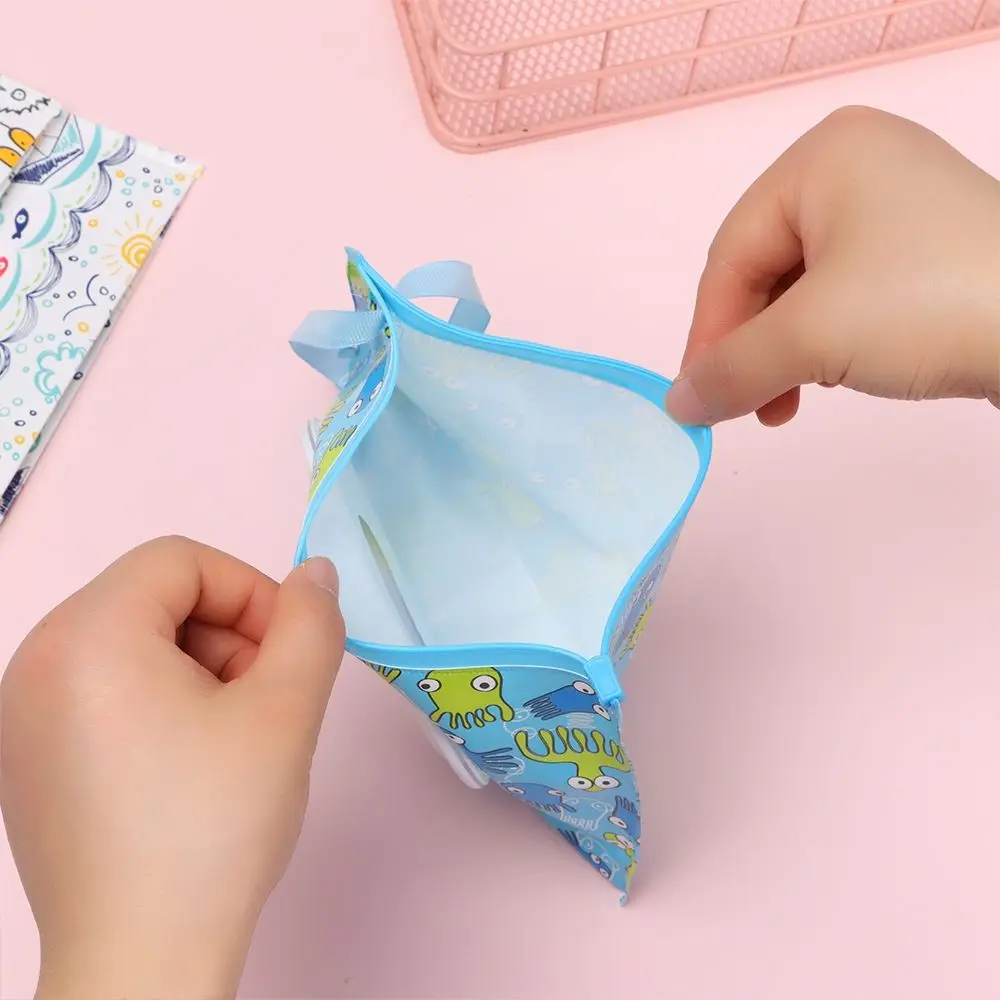 Wet Wipes Bag with Snap Strap EVA Baby Wet Wipes Box Portable Reusable Wipes Container Eco-friendly Cleaning Wipes Case