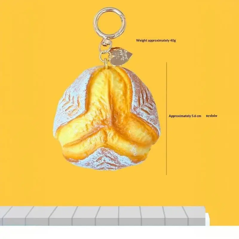 Brot-Anhänger Schlüsselanhänger Simulations-Lebensmittel-Charm-Anhänger DIY Kreativer Spaß Quetsch-Schlüsselanhänger Schwamm-Spielzeug Geschenk – Detail 11