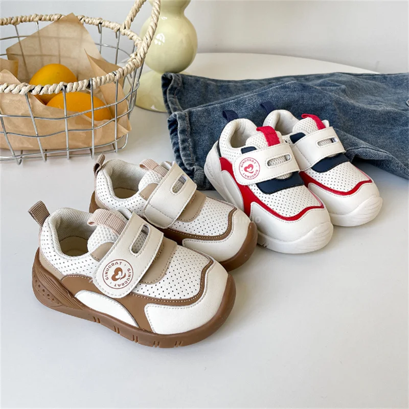 New Spring Baby Shoes For Boys Leather Breathable Kids Flats Soft Sole Outdoor Footbare Shoes Fashion Toddler Girls Sneakers