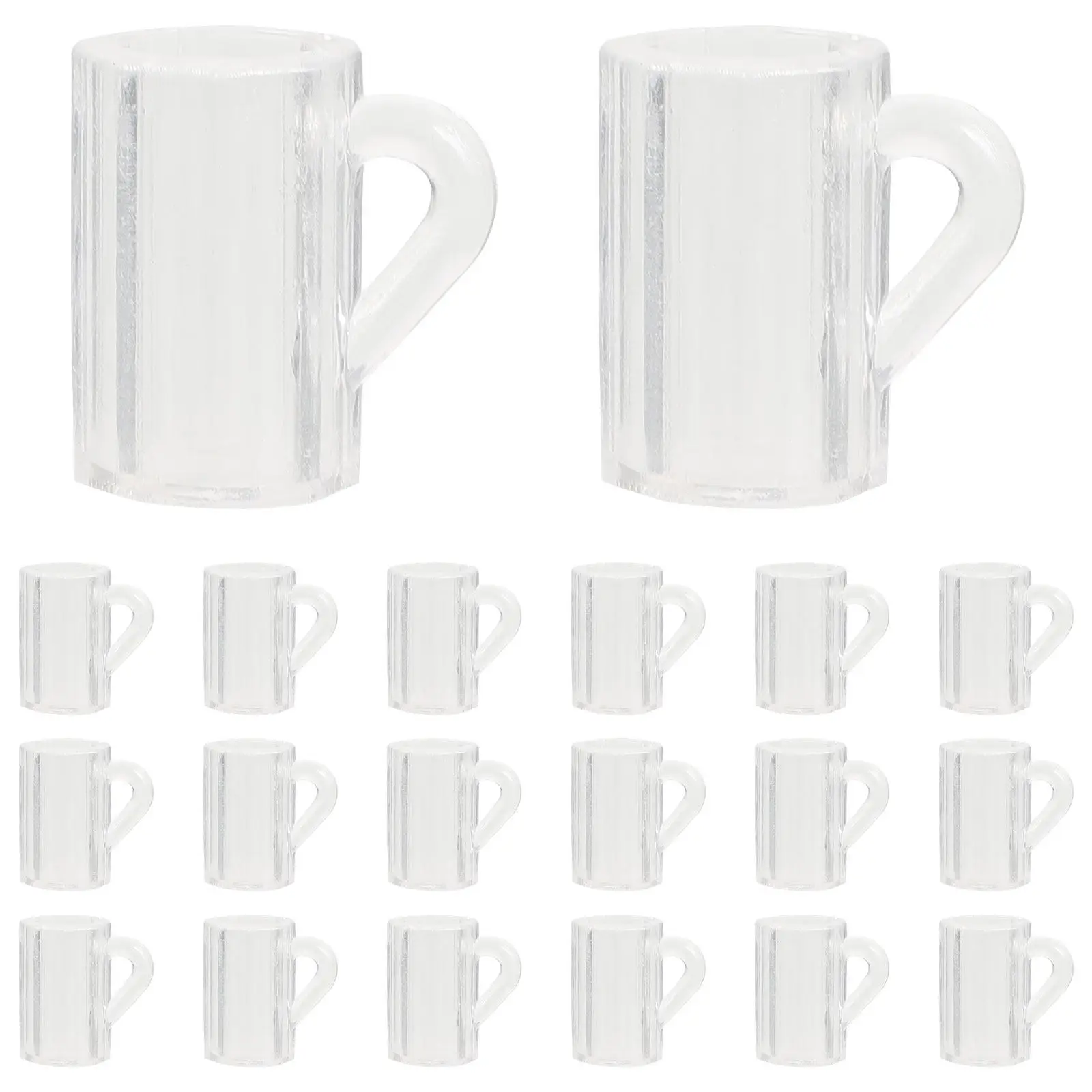 

20Pcs Mini Beer Mugs Plastic Mini House Decorations Cute Tiny Beer Cups for Miniature Home Scene Photo Props Photo Props