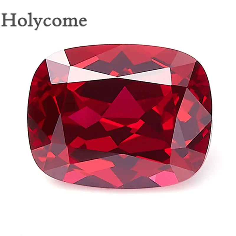 Rectangle Elongate Cushion Cut Selectable AGL Certificate Lab Grown Ruby Pigeon Blood Red Gemstone DIY Jewelry Materials Making