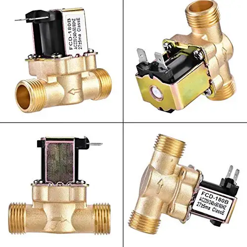 G1/2'' N/C 12v 24v 220v G3/4'' Brass Electric Solenoid Valve Water Air Inlet Flow Switch for Solar Water Heater Valve