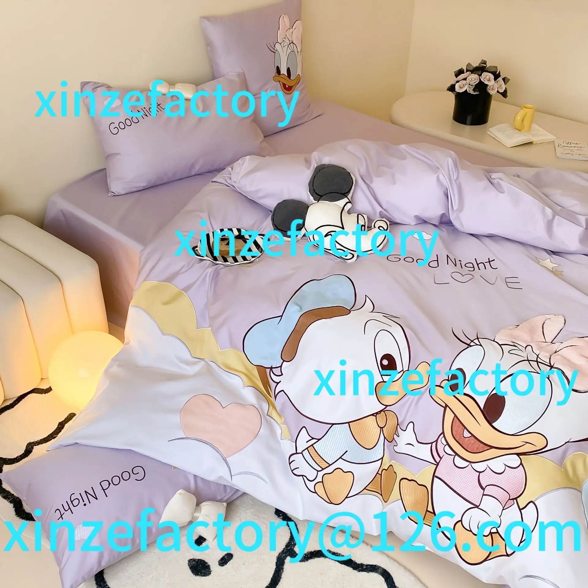 

Customizable princess cartoon towel embroidered cotton single children's bedding