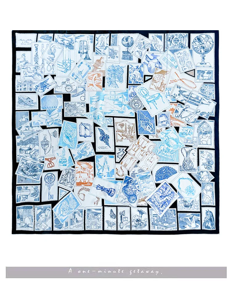 Faionable 90cm 8 Momme Silk Scarf True Silk Square Scarf Versatile 00%  Silk Twill Pattern Sli Accory for ...