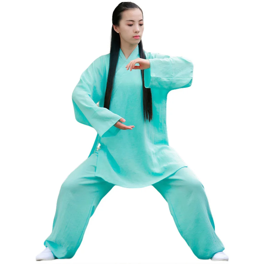 Hoge Kwaliteit Katoen Linnen Kleding Sets Mannen Vrouwen Tai Chi Pak Praktijk Kleding Martial Art Uniform Taoïstische Kung Fu Top + broek