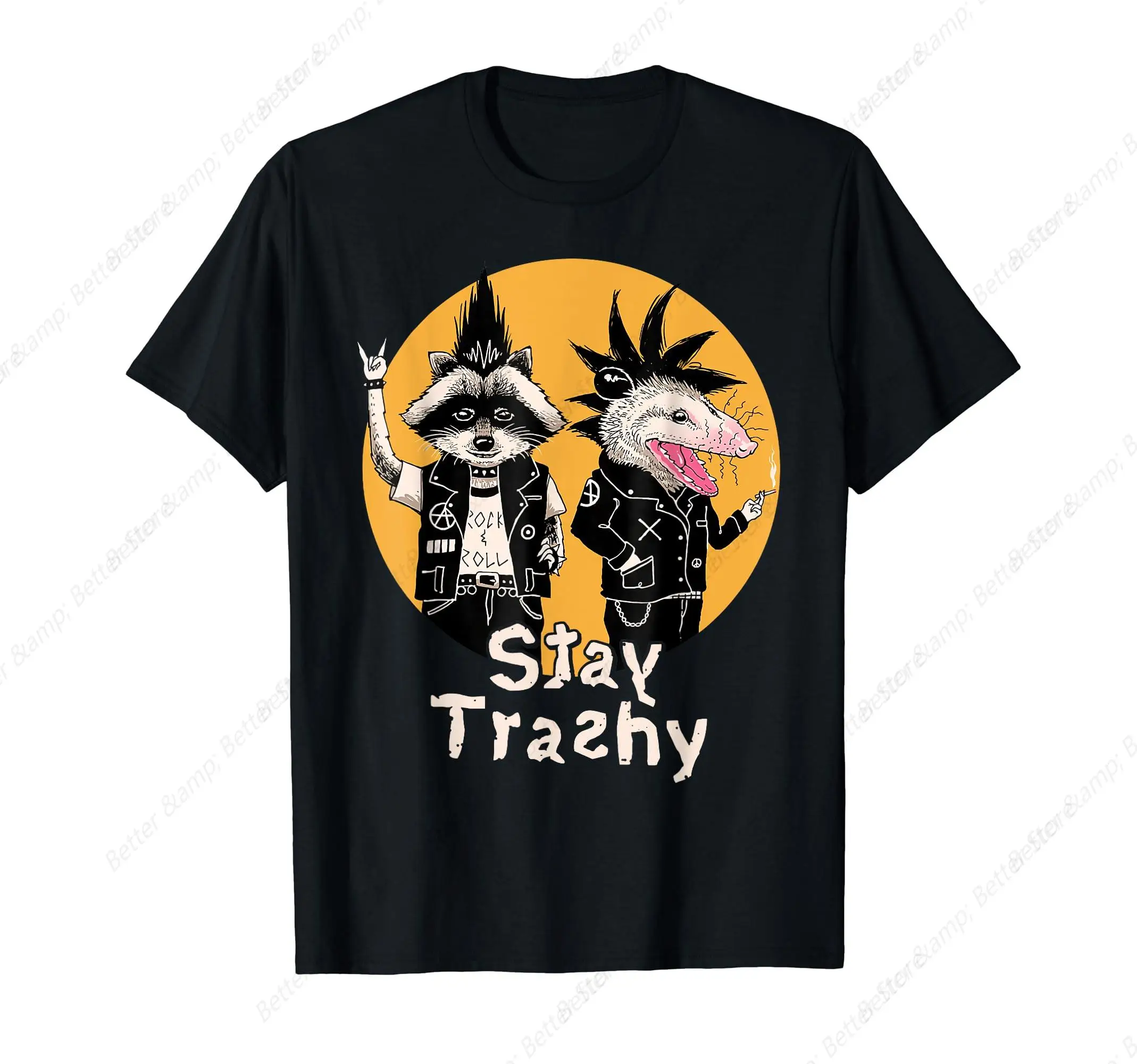 Funny Team Trash Stay Trashy Raccoons Opossums Squad Retro T-Shirt