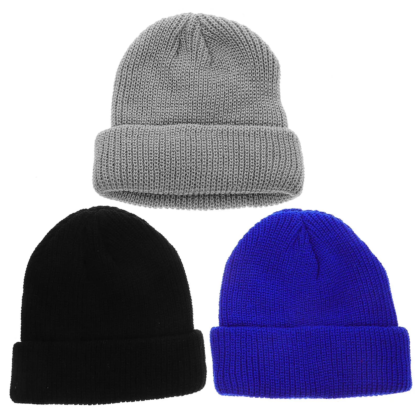 3 قطع قبعة صغيرة عصرية قبعة حياكة شتوية للجنسين قبعة ناعمة دافئة وسميكة مناسبة للأنشطة اليومية الخارجية #5