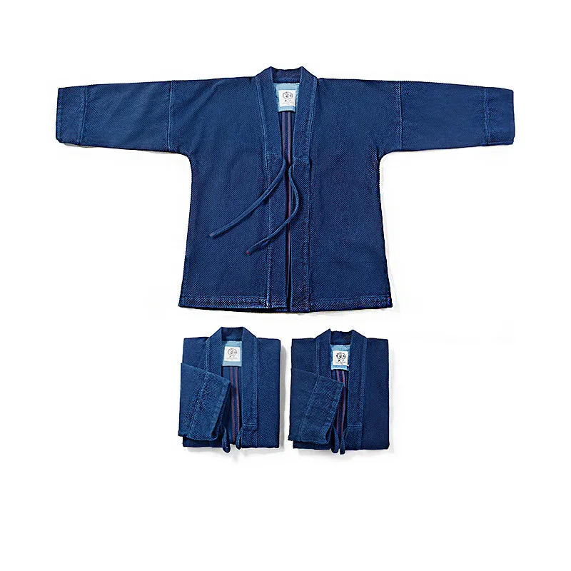 

Indigo-Dyed Taoist Robe, Handmade Plant Indigo Dyed Japanese Retro Cotton Casual Taoist Robe Heavy Jacket