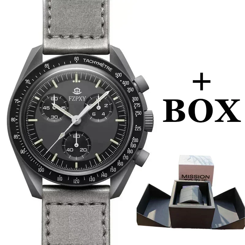 Original Brand Men's Moon Watch with Original Box, Plastic Case, Chronograph, Planet-themed - Best Seller