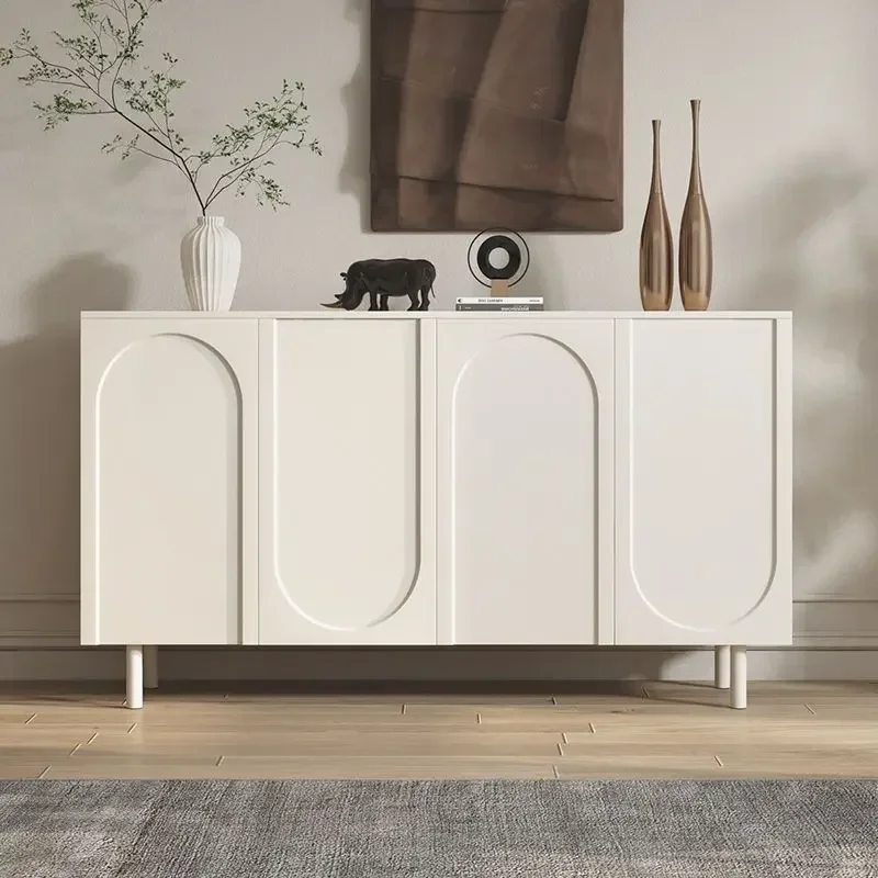 Creamy light luxury sideboard, modern minimalist white kitchen cabinet, TV cabinet, living room sideboard, wine cabinet, storage