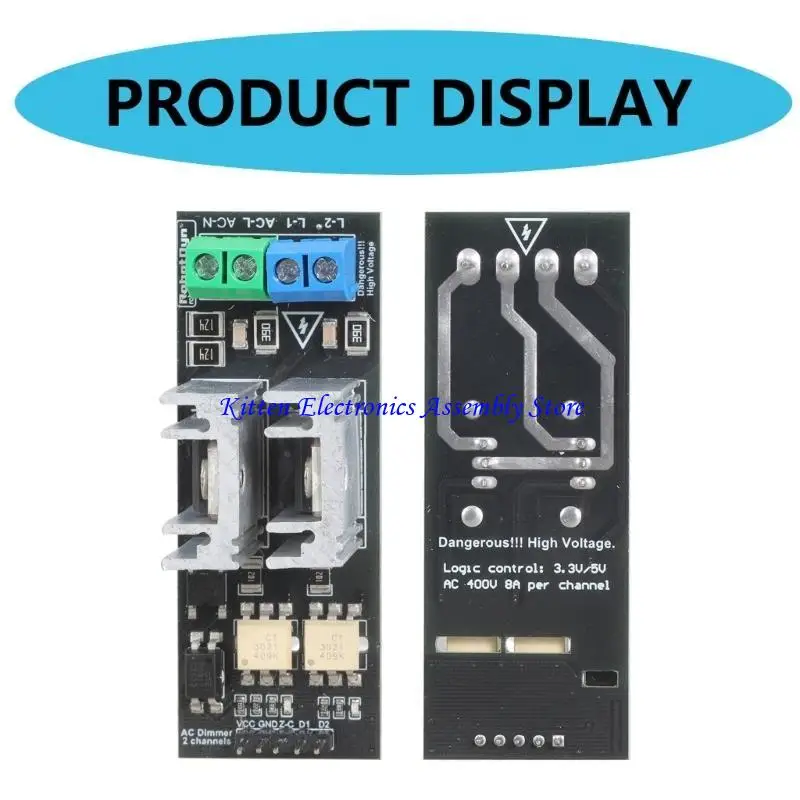 96GD AC Lighting Control Light Dimmer Module 2Independent Channel Dimmer for PWM Control Projects AC50/60hz 220V/110V