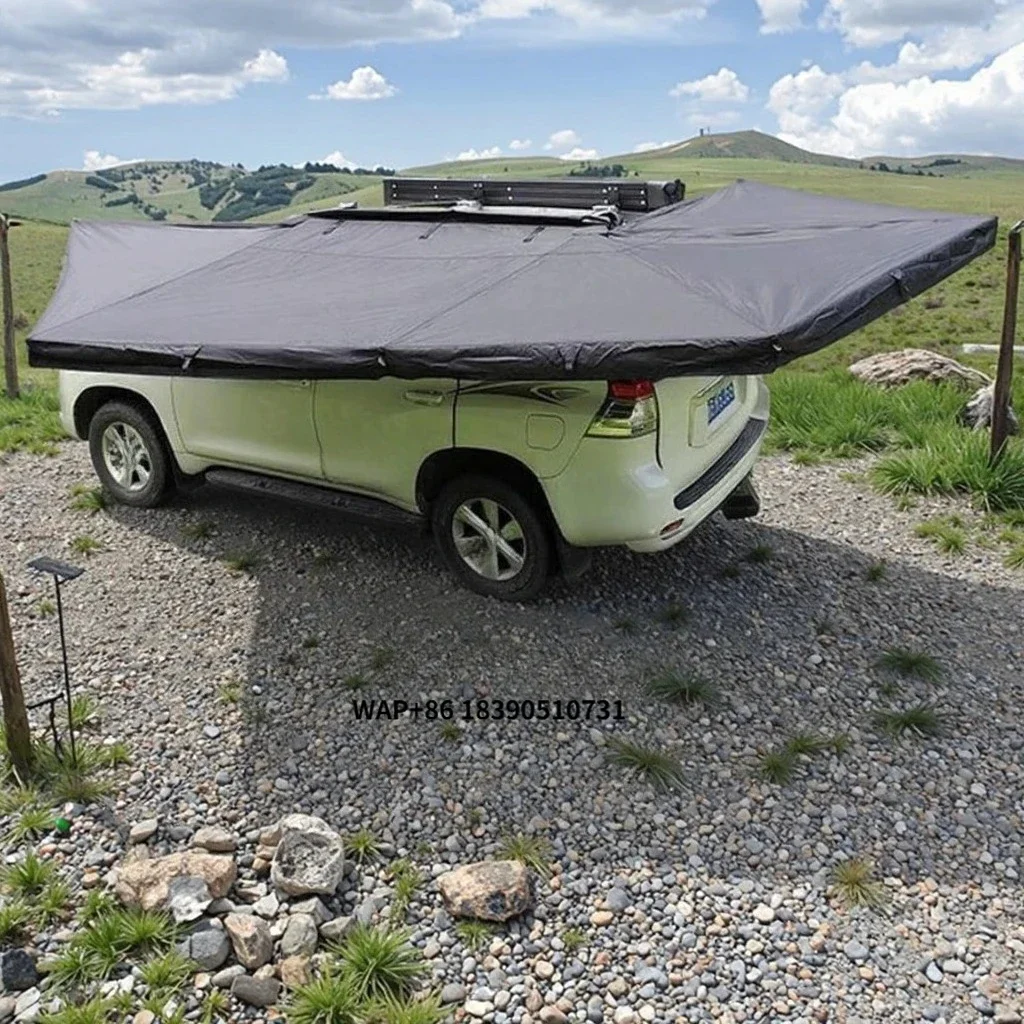 LLOYDBERG 360 LED Light Car Awning Tent Waterproof Windproof & UV-Resistant Retractable Aluminum Pole Access Plus Car Cover