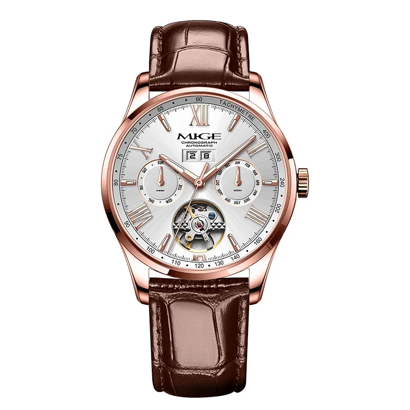 

Fashionable Trend Automatic Mechanical Watch Men's Luxury Brand with Luminescent Dial and Waterproof Round Case Wristwatch