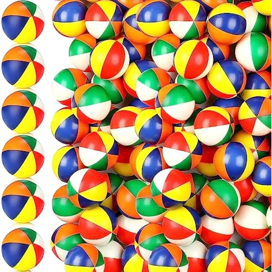 

Jexine 150 Pcs Mini Beach Stress Balls Bulk 2.5 inches Small Beach Balls Mini Rainbow Squeeze Balls Toys for Beach Party Favors